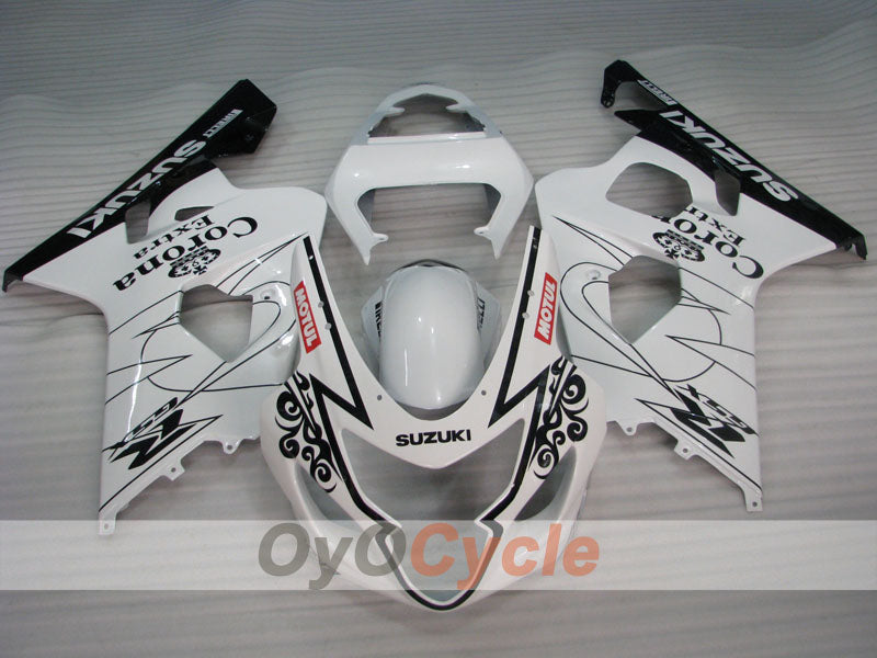 Kit de carénage à injection pour GSX R750 04-05 - Blanc, Noir - Corona #OYO87901242
