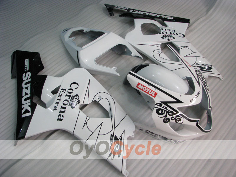 Kit de carénage à injection pour GSX R750 04-05 - Blanc, Noir - Corona #OYO87901242