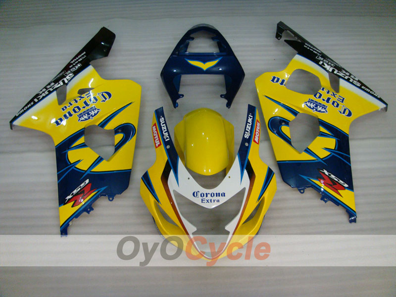 Kit de carénages injectés pour GSXR600 04-05 - Jaune, Noir - Corona, MOTUL #OYO87901166