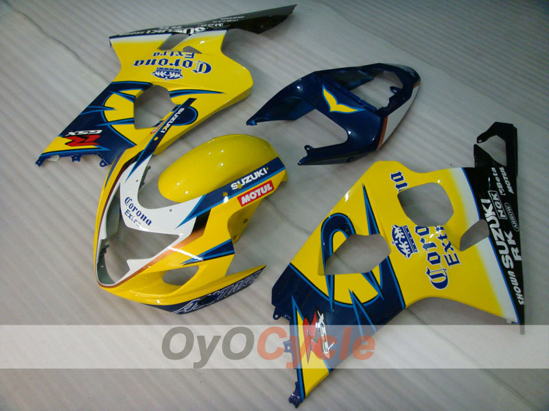 Kit de carénage à injection pour GSX R750 04-05 - Jaune, Noir - Corona #OYO87901244