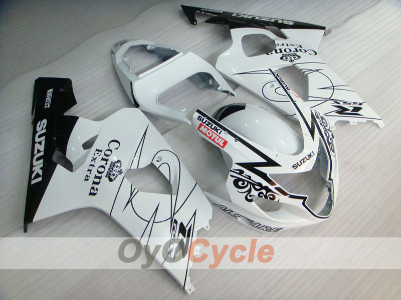 Kit de carénage à injection pour GSX R750 04-05 - Blanc, Noir - Corona #OYO87901245