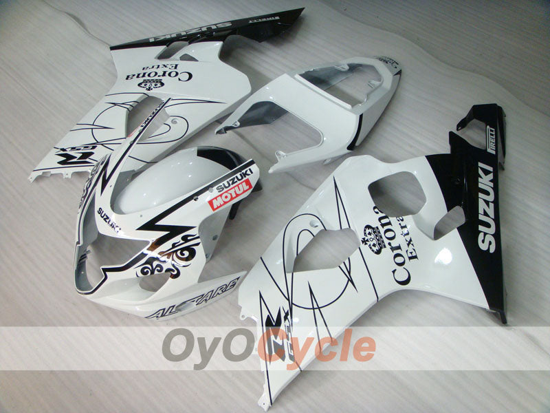 Kit de carénage à injection pour GSX R750 04-05 - Blanc, Noir - Corona #OYO87901245