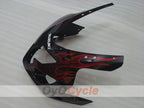 Kit de carénage injecté pour GSXR600 04-05 - Rouge, Noir - Flamme #OYO87901186