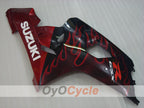 Kit de carénage injecté pour GSXR600 04-05 - Rouge, Noir - Flamme #OYO87901186