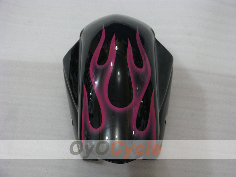 Kit de carénage à injection pour GSX R750 04-05 - Noir, Rose - Flammes #OYO87901253