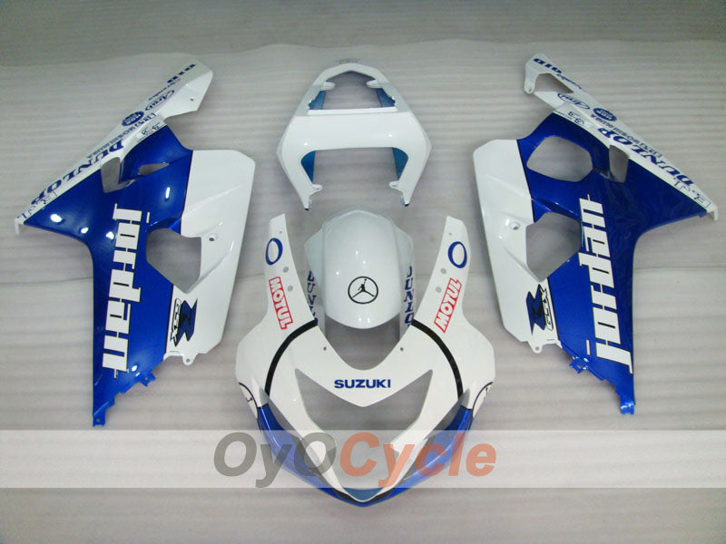 Kit de carénage injecté pour GSX R750 04-05 - Bleu, Blanc - Jordan #OYO87901256