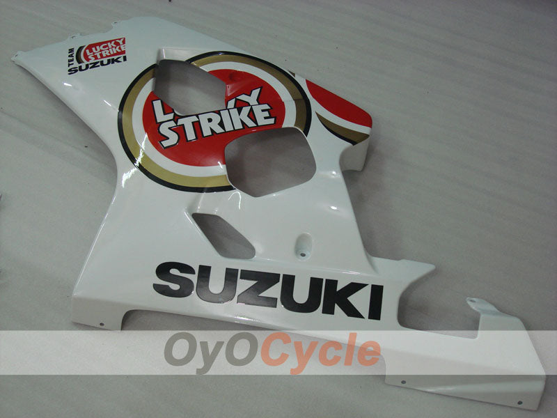 Kit de carénages en injection pour GSXR600 04-05 - Rouge, blanc - Lucky Strike #OYO87901203