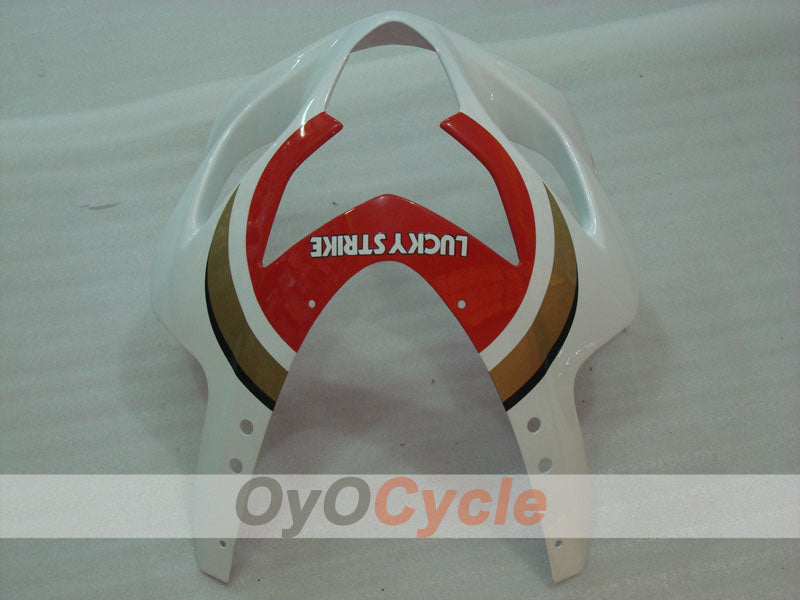 Kit de carénage injecté pour GSX R750 04-05 - Rouge, Blanc - Lucky Strike #OYO87901259