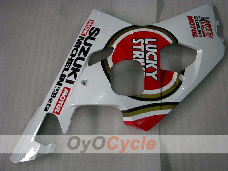 Kit de carénage injecté pour GSX R750 04-05 - Rouge, Blanc - Lucky Strike #OYO87901260
