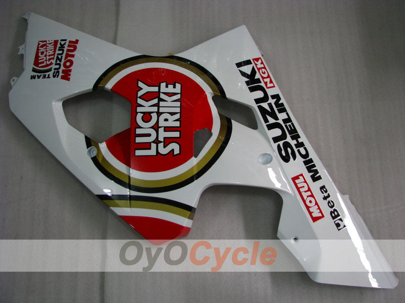 Kit de carénage injecté pour GSX R750 04-05 - Rouge, Blanc - Lucky Strike #OYO87901260