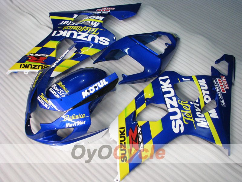 Kit de carénage à injection pour GSX R750 04-05 - Jaune, bleu - Movistar #OYO87901165