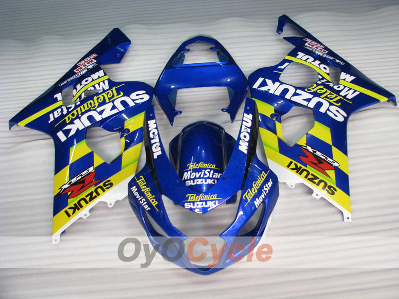 Kit de carénage à injection pour GSX R750 04-05 - Jaune, bleu - Movistar #OYO87901165