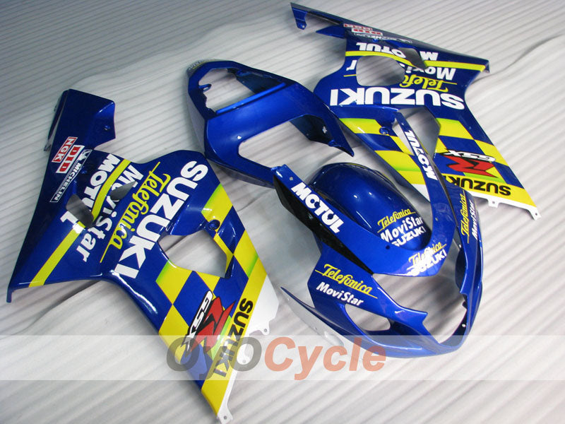 Kit de carénage à injection pour GSX R750 04-05 - Jaune, bleu - Movistar #OYO87901165