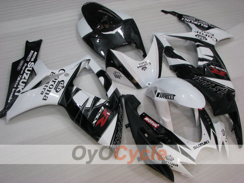 Kit de carénage injecté pour GSX R750 06-07 - Blanc, Noir - Corona #OYO87901265