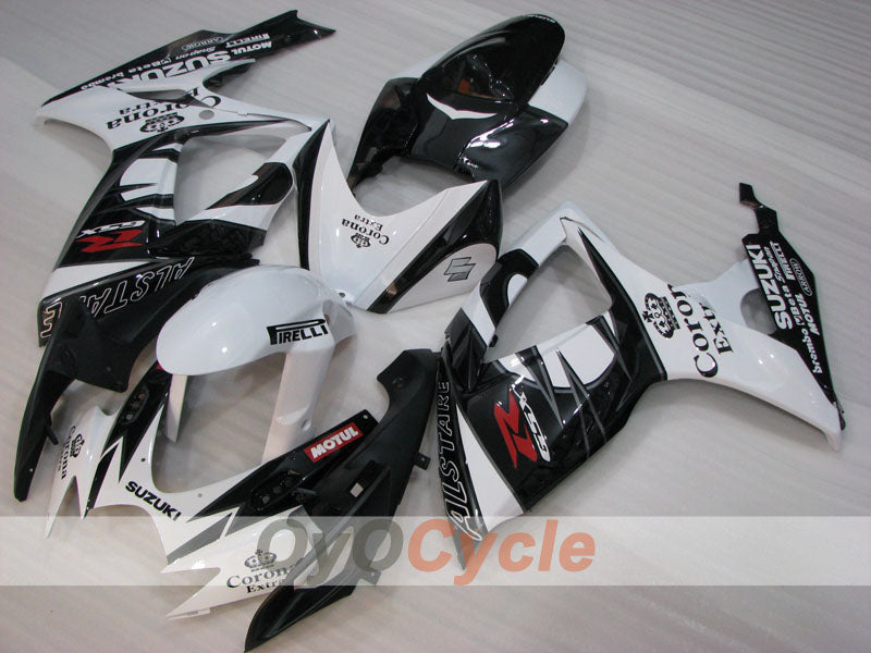 Kit de carénage injecté pour GSX R750 06-07 - Blanc, Noir - Corona #OYO87901265