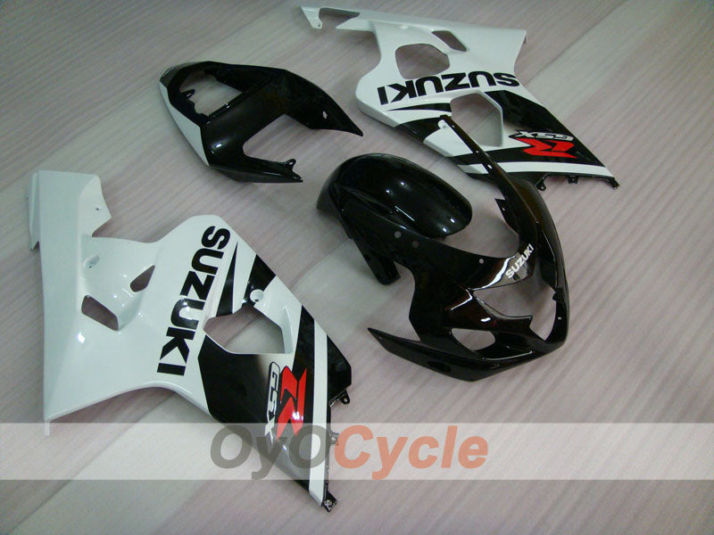 Kit de carénages en injection pour GSX R750 04-05 - Blanc, noir - Style d’origine #OYO87901201