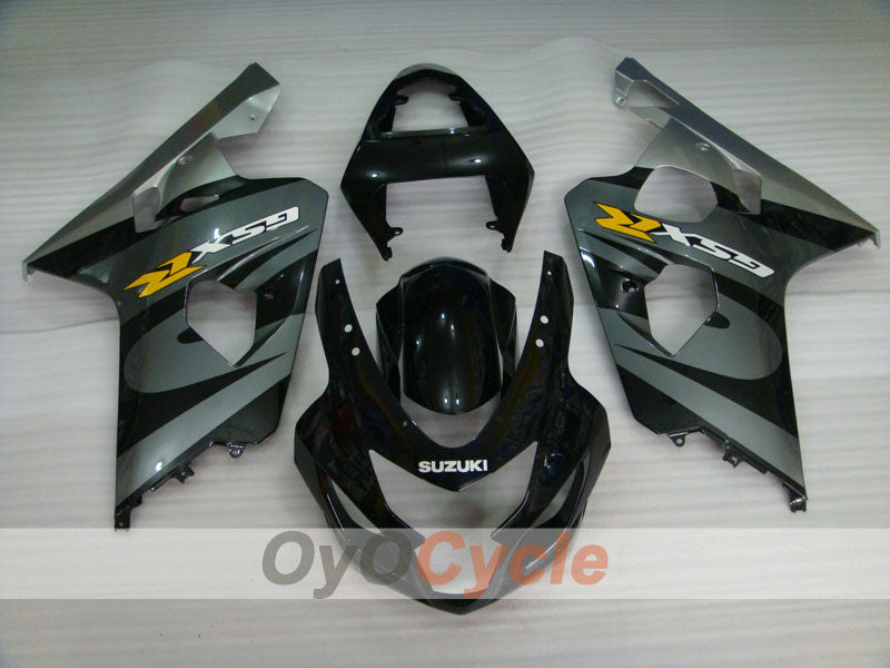Kit de carénage à injection pour GSXR600 04-05 - Noir, Argent - Style usine #OYO87901384