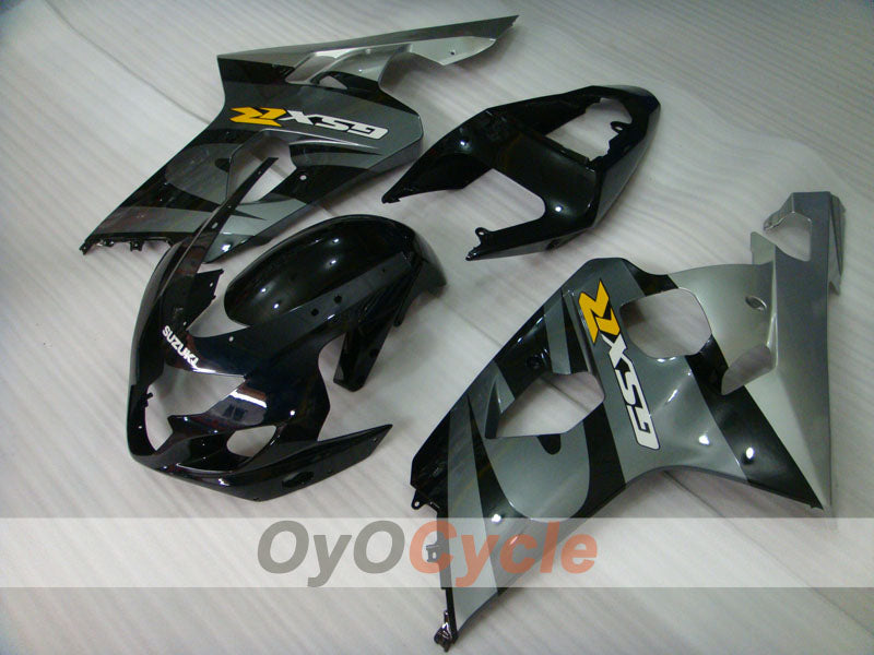 Kit de carénage à injection pour GSXR600 04-05 - Noir, Argent - Style usine #OYO87901384
