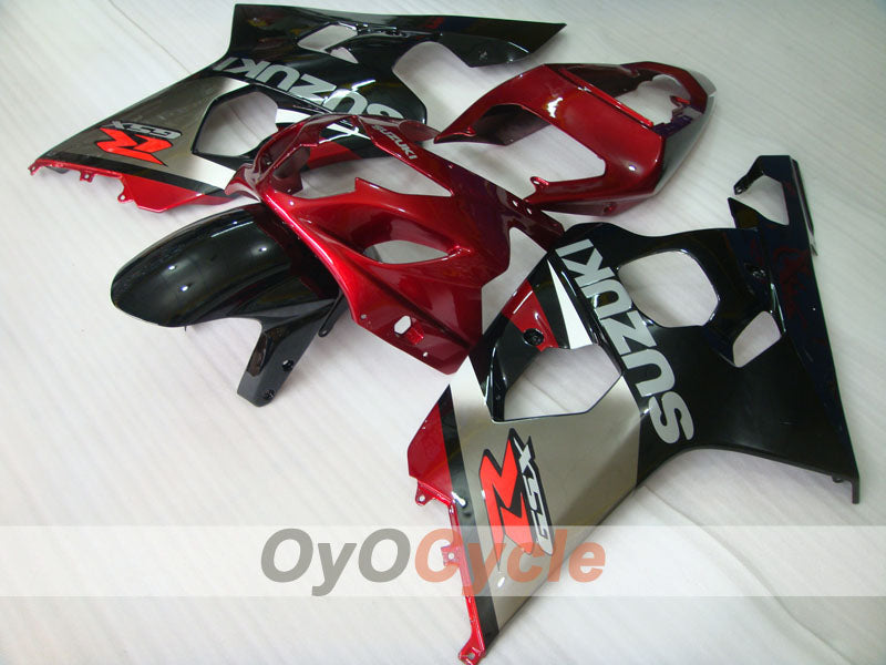 Kit de carénage à injection pour GSXR600 04-05 - Rouge, Noir - Style usine #OYO87901392