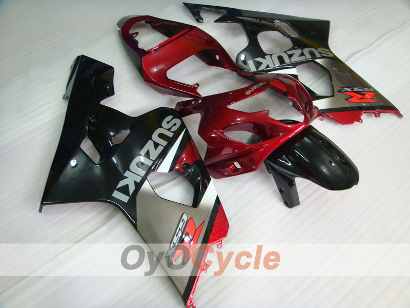 Kit de carénage à injection pour GSXR600 04-05 - Rouge, Noir - Style usine #OYO87901392