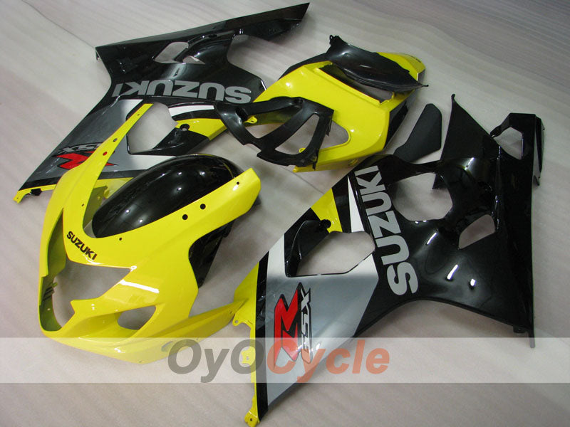 Kit de carénage injecté pour GSXR600 04-05 - Jaune, Noir - Style d’origine #OYO87901396