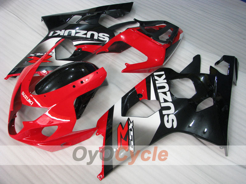 Kit de carénage à injection pour GSX R750 04-05 - Rouge, noir - Style d'usine #OYO87901227