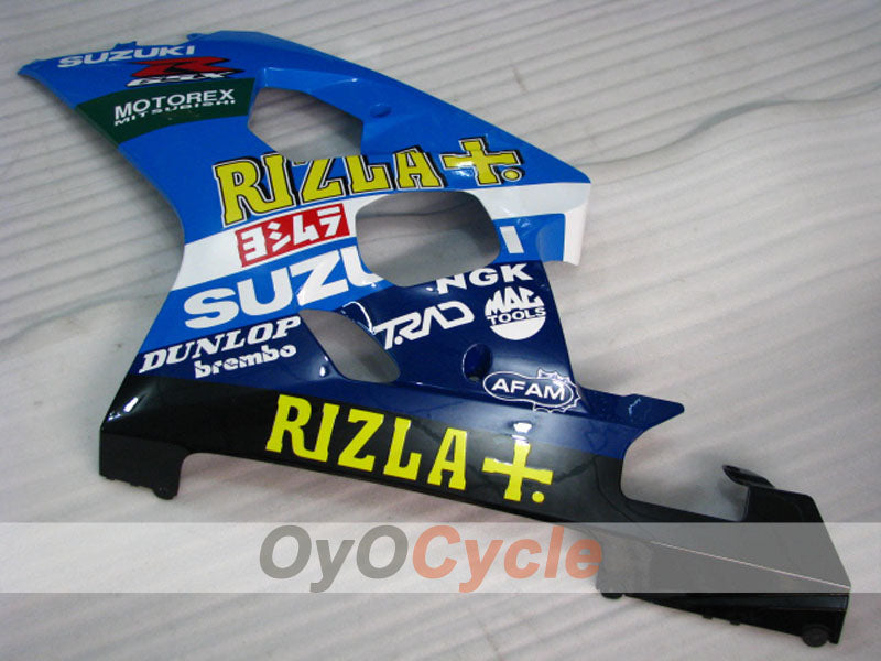 Kit de carénage à injection pour GSXR600 04-05 - Bleu, Noir - DUNLOP, Rizla+ #OYO87901419