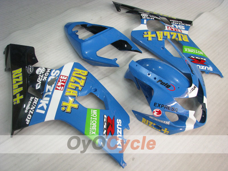 Kit de carénage à injection pour GSXR600 04-05 - Bleu, Noir - DUNLOP, Rizla+ #OYO87901421
