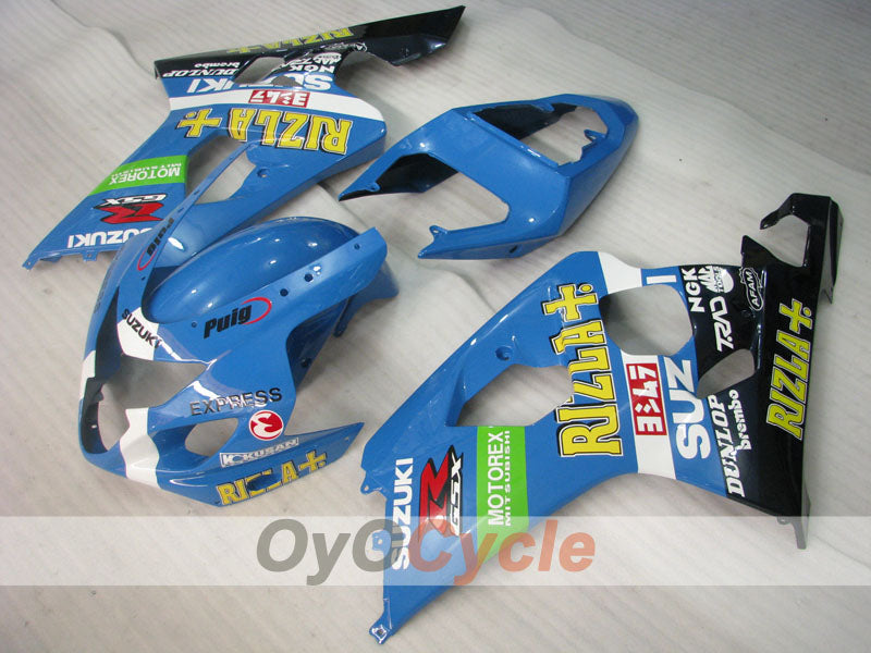 Kit de carénage à injection pour GSXR600 04-05 - Bleu, Noir - DUNLOP, Rizla+ #OYO87901421