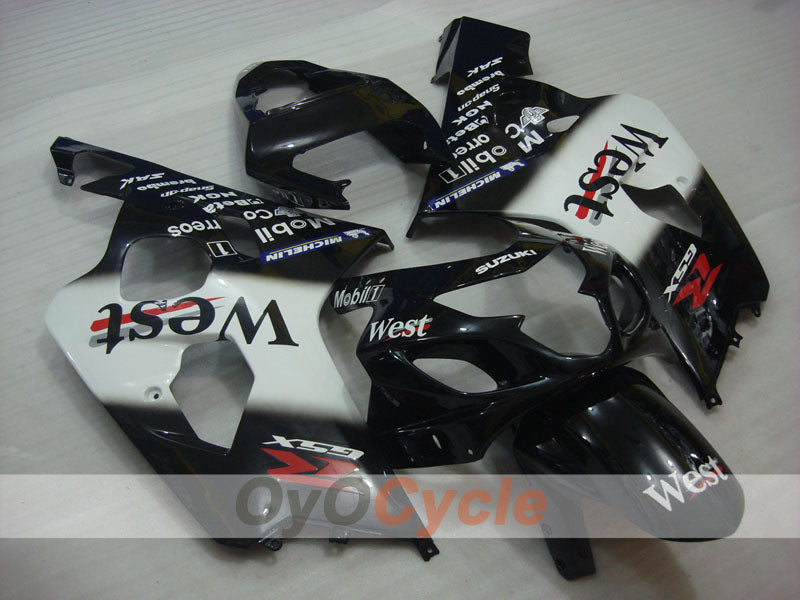 Kit de carénage à injection pour GSXR600 04-05 - Blanc, Noir - West #OYO87901423
