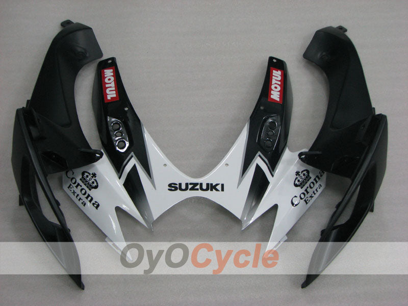 Kit de carénages à injection pour GSX R600 06-07 - Blanc, Noir - Corona, MOTUL #OYO87901434