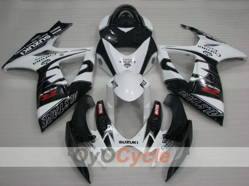 Kit de carénages à injection pour GSX R600 06-07 - Blanc, Noir - Corona, MOTUL #OYO87901434