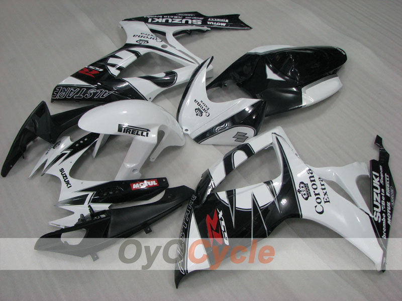 Kit de carénages à injection pour GSX R600 06-07 - Blanc, Noir - Corona, MOTUL #OYO87901434