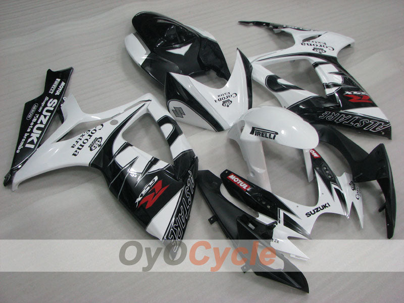 Kit de carénages à injection pour GSX R600 06-07 - Blanc, Noir - Corona, MOTUL #OYO87901434