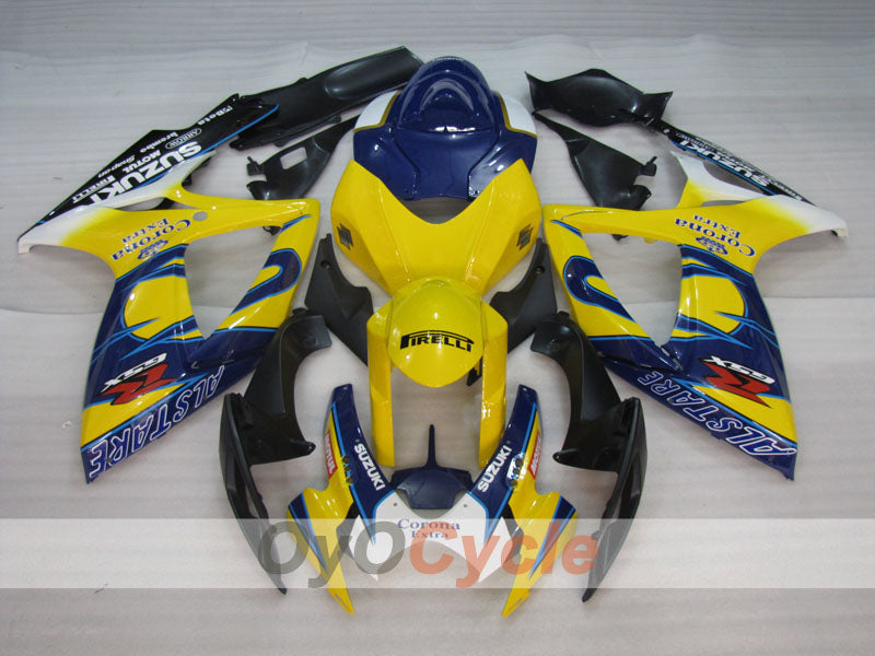 Kit de carénage pour injection pour GSX R750 06-07 - Jaune, Bleu - Corona #OYO87901266