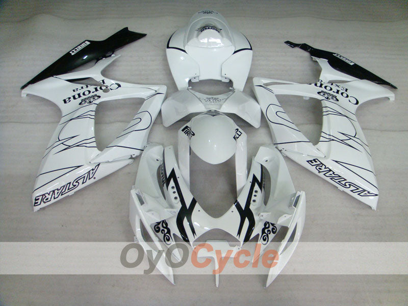 Kit de carénage pour injection pour GSX R750 06-07 - Blanc, Noir - Corona #OYO87901269