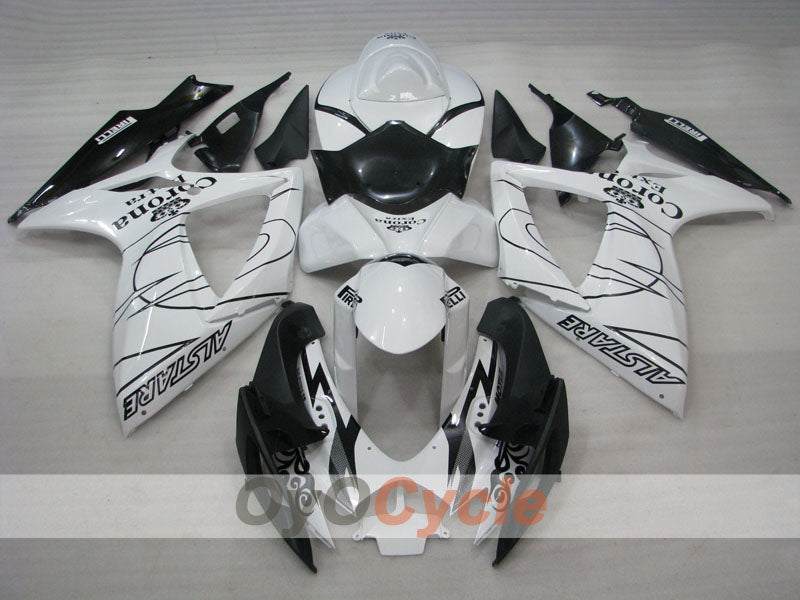 Kit de carénages à injection pour GSX R600 06-07 - Blanc, Noir - Corona #OYO87901441