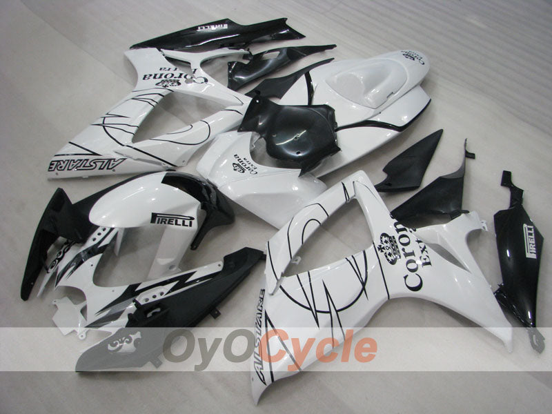 Kit de carénages à injection pour GSX R600 06-07 - Blanc, Noir - Corona #OYO87901441 Image principale du produit