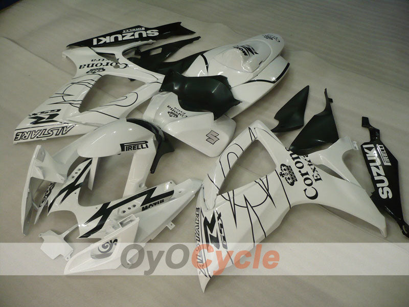 Kit de carénage pour injection pour GSX R750 06-07 - Blanc, Noir - Corona #OYO87901272