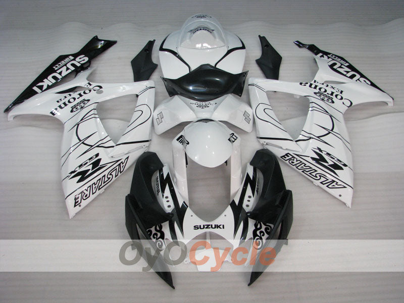 Kit de carénage à injection pour GSX R600 06-07 - Blanc, Noir - Corona #OYO87901446