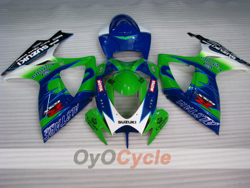 Kit de carénage pour injection pour GSX R750 06-07 - Vert, Bleu - Corona #OYO87901276
