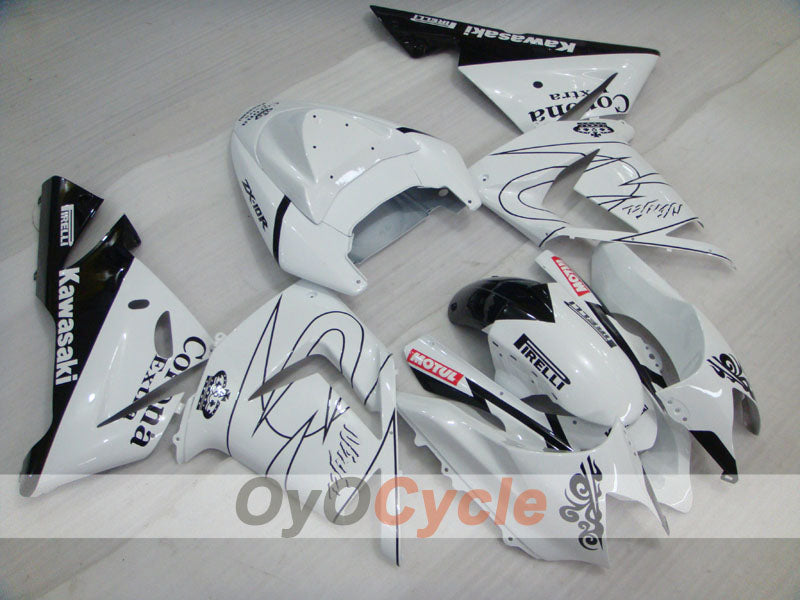 Kit de carénage à injection pour NINJA ZX-10R 04-05 - Blanc, noir - Corona #OYO87901494
