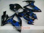Kit de carénage injecté pour GSX R750 06-07 - Bleu, noir - Flamme #OYO87901292
