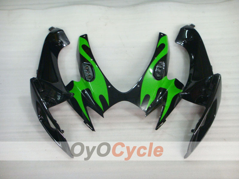 Kit de carénage à injection pour GSX R750 06-07 - Vert, Noir - Flamme #OYO87901293