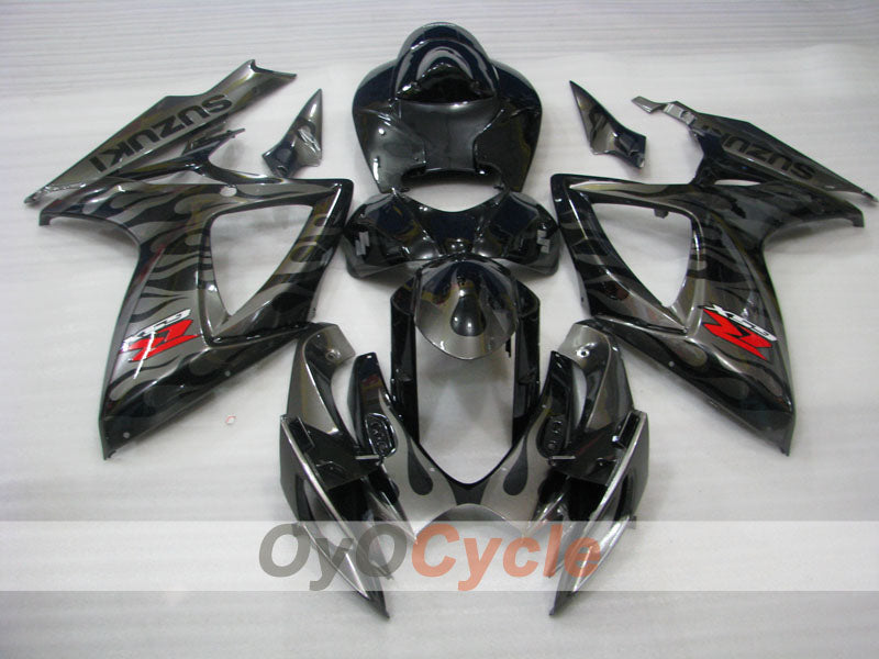 Kit de carénage moulé par injection pour GSX R600 06-07 - Noir, argent - Flame #OYO87901502 Image secondaire du produit