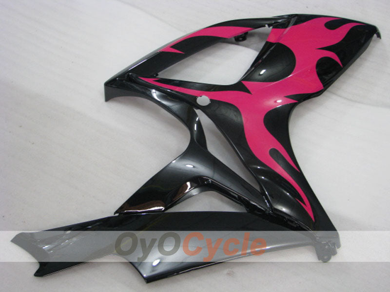 Kit de carénage à injection pour GSX R750 06-07 - Noir, Rose - Flamme #OYO87901298