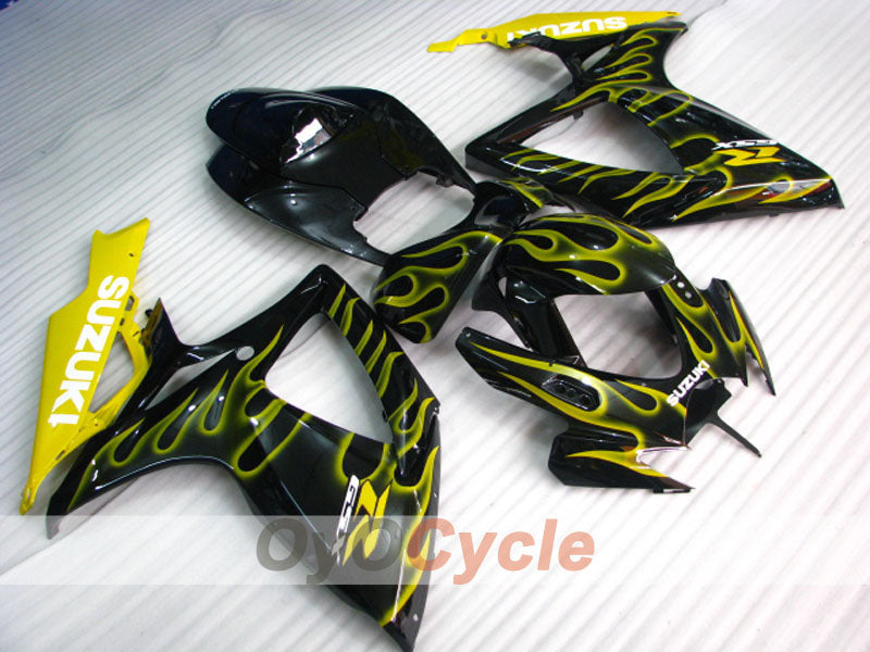 Kit de carénage moulé par injection pour GSX R600 06-07 - Jaune, noir - Flame #OYO87901504