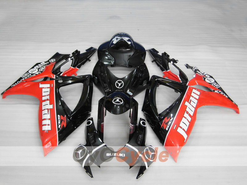 Kit de carénage à injection pour GSX R750 06-07 - Rouge, Noir - Jordan #OYO87901300