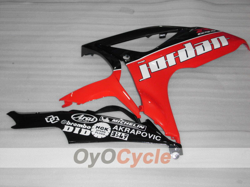 Kit de carénage moulé par injection pour GSX R600 06-07 - Rouge, noir - Jordan #OYO87901505