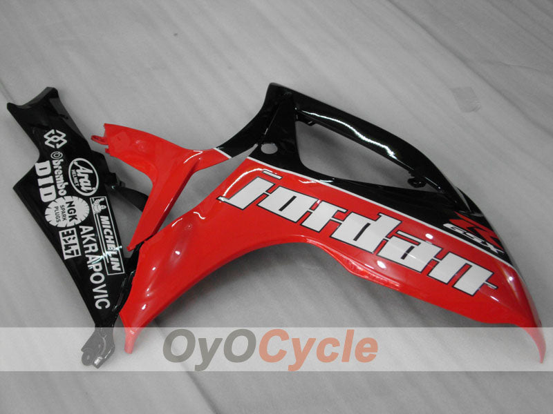 Kit de carénage moulé par injection pour GSX R600 06-07 - Rouge, noir - Jordan #OYO87901505